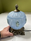 Mosser Glass Dainty Daisy Electric Nite Lite Lamp Blue Floral Glass