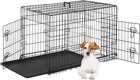 Dog Crate For Small Dogs 24 Inch Folding Metal Wirepet Cage Double Door W div   