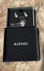 Azendi Sterling Silver Necklace Earrings Jewellery Set With Box 925
