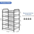 5 Tier Can Organizer Holder  60 Cans Rack Dispenser For Kitchen Cabinet  Black