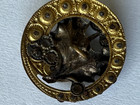 Antique Brass Steel Cuts  Leaf Swirl Design Button Shank 15 16 