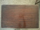 Antique Wooden Tea Cart With Removable Glass Serving Tray And Drawer