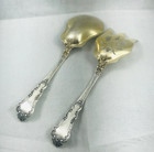 Baronial Old By Gorham Sterling Decorated Sides 2 Piece Salad Set-mono F-9 