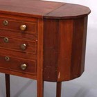 Antique Martha Washington Mahogany Sewing Stand With Project Pockets C1930