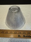 Vintage Light Shade Holophane Industrial Mid Century Ribbed Glass Waffle Cone