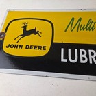 Vintage John Deere Porcelain Sign - Farm Tractor Gas Pump Multi Luber Sign