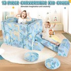 Tf 13-piece Modular Kids Play Couch Sofa Blue - Glow-in-the-dark Dinosaur