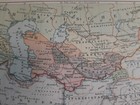 1904 Russian Conquest Central Asia Vintage Geographical Map Original C11-6
