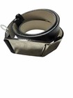 Ellen Tracy Black Leather Belt With Silver Metal Buckle