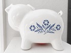 Vintage Corning Ware Blue Cornflower Piggy Bank Made In England Ceramic Vhtf