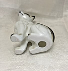 Vintage Siamese Cat Kitty Figurine Porcelain White Brown Sitting 3 5 In 