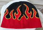 Rare Harley-davidson Flame Beanie Hat Black Red Yellow Men Las Vegas Cafe