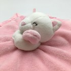 Carters Bear Lovey Pink White Plush Bow Baby Security Blanket Satin Trim 14x14
