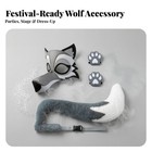 Wolf Face Covering With Tail And Paw Mitts Softtextured Animal Dress Up Kit