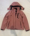 Moerdeng Women s Waterproof Insulated Fleece-lined Ski Jacket  Pink  Small