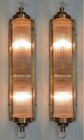 Pair Large Antique Vintage Art Deco Brass   Glass Ship Light Wall Sconces Lamp