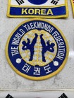 Six Taekwondo Patch Lot  U s  And Korea Flags  U s  And World Federation Logos