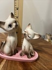 Vintage Siamese Cat Three Piece Salt And Pepper Shakers W tray