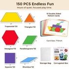 Wooden Pattern Blocks 150pcs Wooden Tangram Puzzle For Kids Learning Blocks