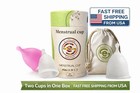 2 Reusable Menstrual Medical Grade Silicone 12 Hour Period Cup Free Shipping