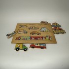 Childrens Wooden Peg Puzzle - Transportation  Fisher Price 