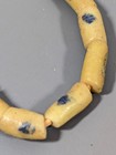 Vintage Yellow   Blue African Trade Beads Necklace 24 Inch