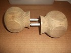 Vintage Weathered Wood Staircase Newel Post Finial Cap Topper - 2 Pcs  3 5 tall