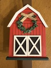 Red Wooden Barn Wreath Hanger Christmas Farm Country Decor     Over The Door 18 5 
