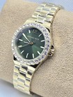 Michael Kors Mk7395 Womens Lennox Gold-tone Watch Green Dial Pave  Crystal Bezel