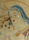 1900   s Embroidering Blessed Mother Mary Christ Child   Retablo