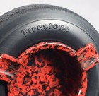 Vintage Firestone Rubber Tire Advertising Ashtray With Bakelite Red black Insert