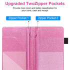 Server Book With 2 Zipper Pockets  Leather Server Book Organizer For Waitress  B