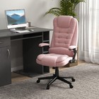 6 Point Vibrating Massage Office Chair With Heat  Velvet High Back Executive    