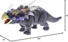 Walking Triceratops Dinosaur Toy With Lights And Sounds  gray 