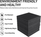 12 96pcs Acoustic Wall Panels Studio Sound Noise Proofing Insulation Foam Black