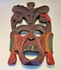 Vintage Hand-carved African Tribal Mask Dark Brown Wood Ethnographic Art