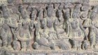 Antique India Wooden Panel Pair Lintel Carved Teak Temple Vishnu Wall Decor 2pc