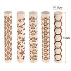 5pcs Wood Roller 10cm Flower Paw Hexagon Star Fan Pattern Wooden Pottery Tools 