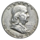90  Silver Franklin Halves -  10 20-coin Roll Avg Circ