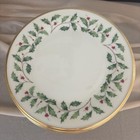 Set Of 12 Lenox Holiday Dimension 8-1 8  Salad Plates - 24k Gold Trim Usa
