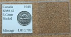 Nice Old Canada 5   Cent 1948 Coin Better Date Vintage World Foreign   