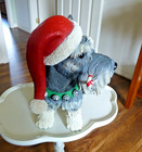 Danbury Mint Christmas Miniature Schnauzer Dog Large Figurine