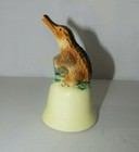 Vintage G F Japan Souvenir Florida Ceramic Alligator Bell Collectible Figurine
