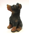 Vintage 1990 s Doberman Pup Sitting Puppy Dog Small 3  Resin Figurine