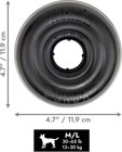 Kong Extreme Donut Dog Toy     Toughest Durable Natural  medium large   Black 