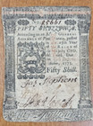 1773 Pennsylvania Colonial Currency Continental Banknote Fifty Shillings  88245