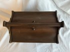 Vintage Wooden Sewing Box Double Door  Thread Shelf   Footed  Handle