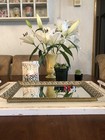 Vintage Mirror Vanity Tray Gold Tone Filigree 15    X 10    Hollywood Regency Style