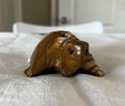Vintage Turtle Onyx Natural Stone Figurine Hand Carved Paper Weight Pen Holder