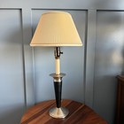 Mid Century Modern Table Lamp Black Silver Metal 24    Hollywood Regency Vintage